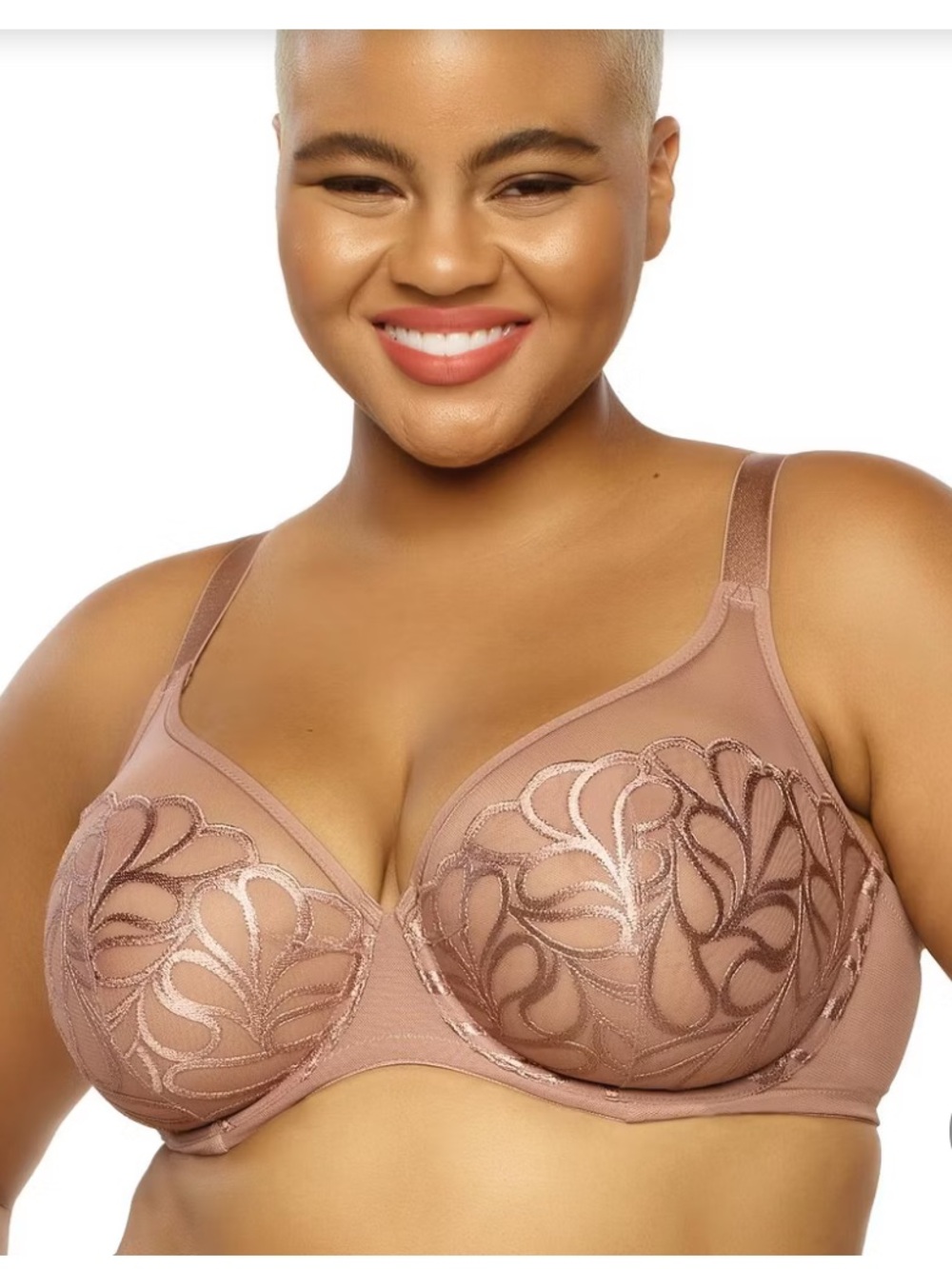 Paramour by Felina | Lotus Embroidered Unlined Bra | Ultra-Light size 32H
